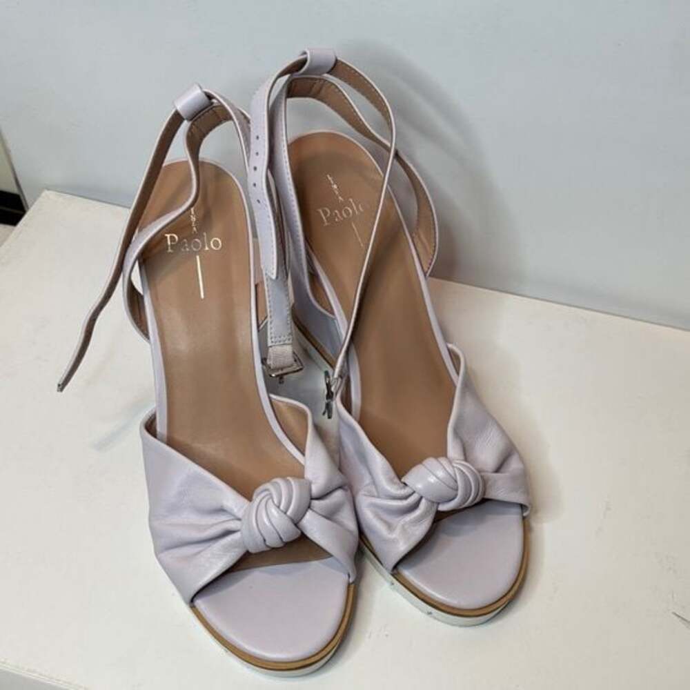 Paolo Knot-Front Slingback Sandals in Light Lavender - Picture 5 of 5